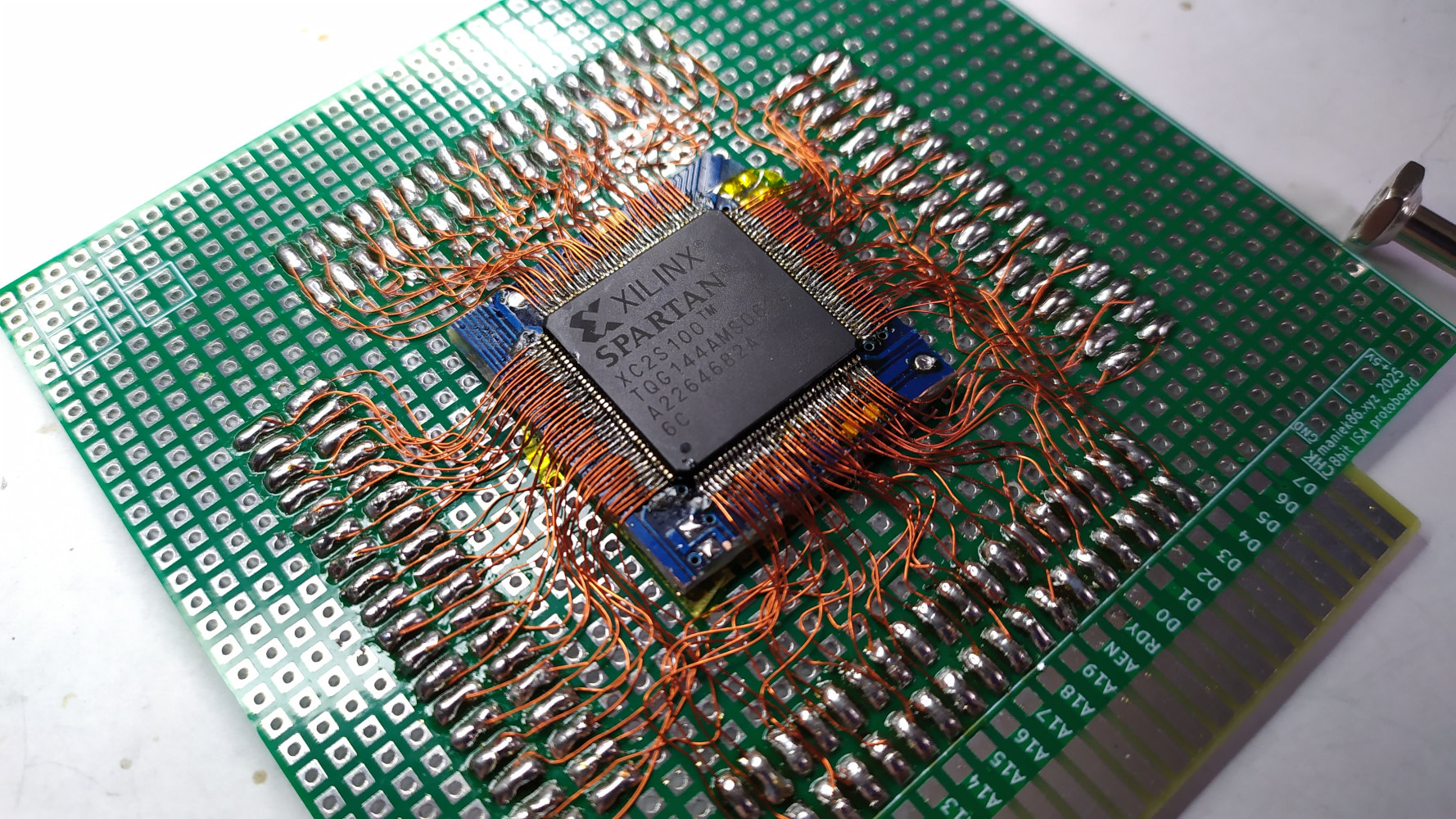 Manually adapted QFP-144 FPGA