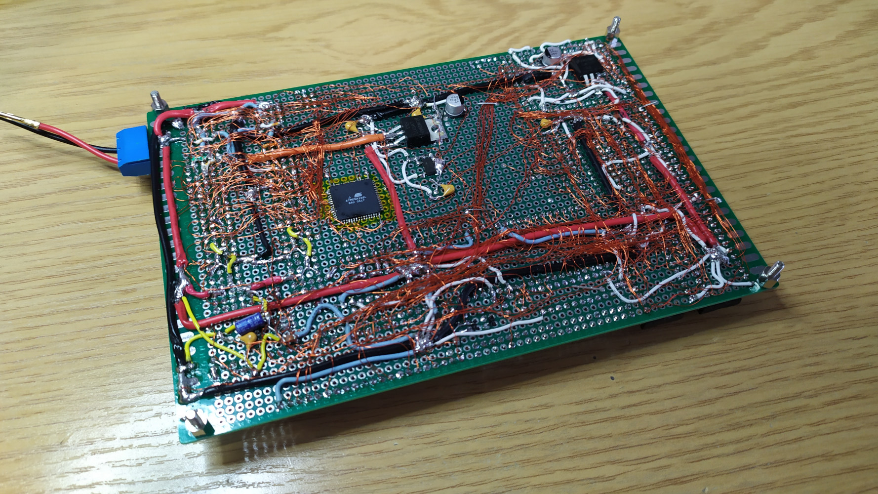 Back side of board after soldering PCI