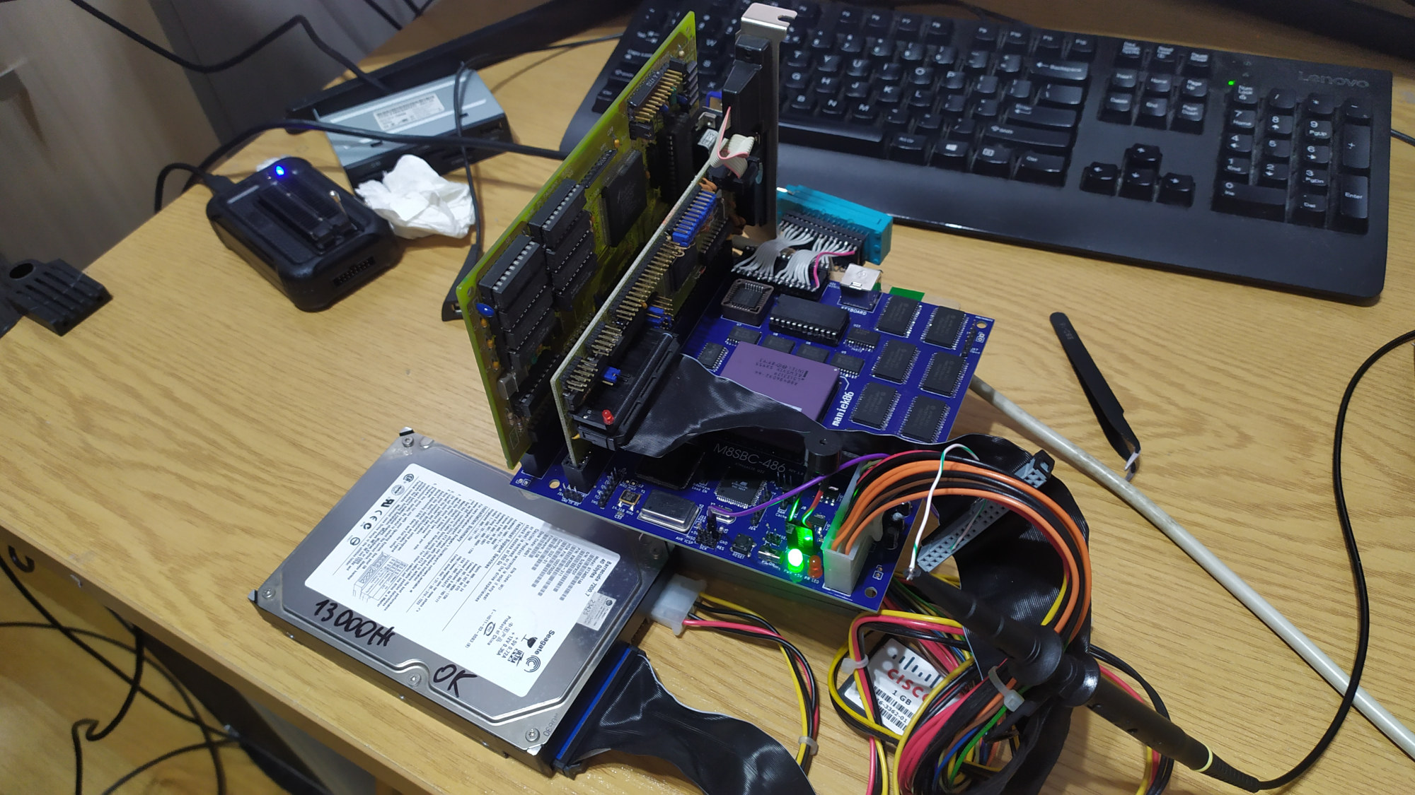 M8SBC-486 setup during first DOS tests