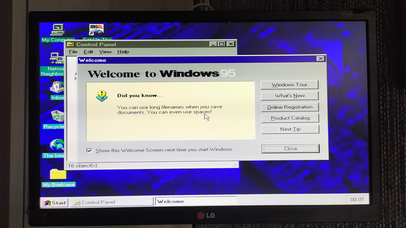 First Windows 95 boot on M8SBC-486