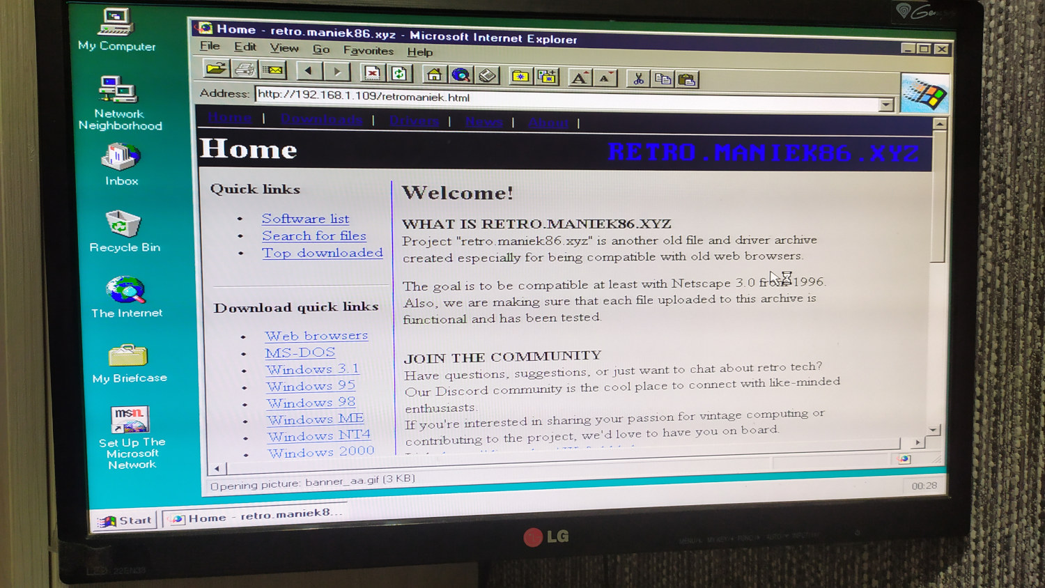 Internet Explorer on M8SBC-486