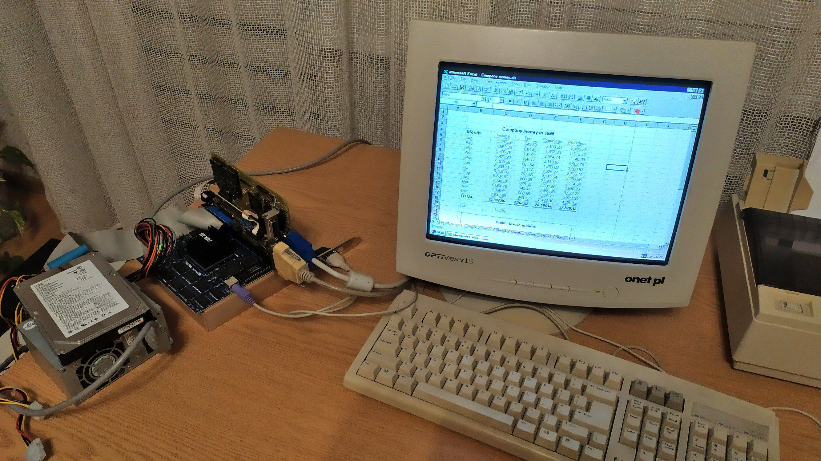 Microsoft Excel running on M8SBC-486
