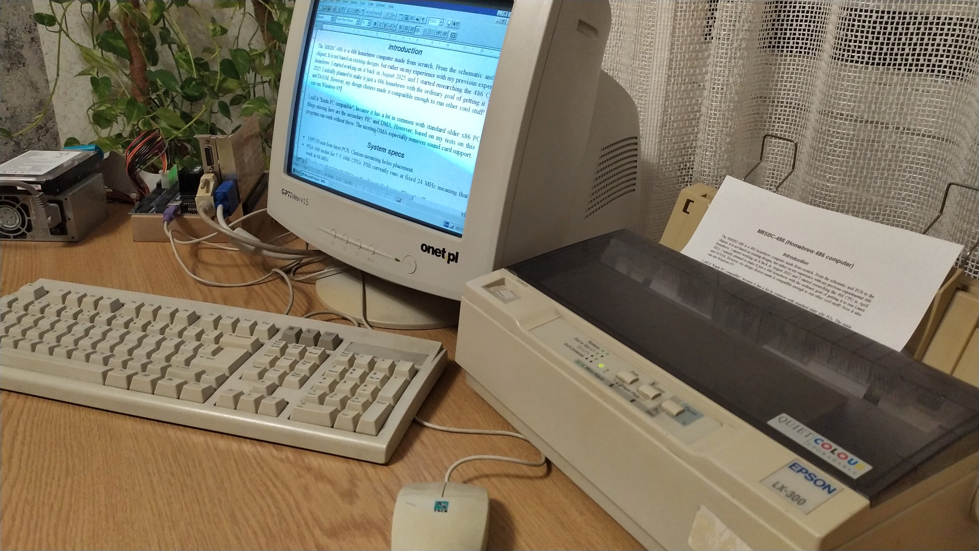 Word printing document on M8SBC-486