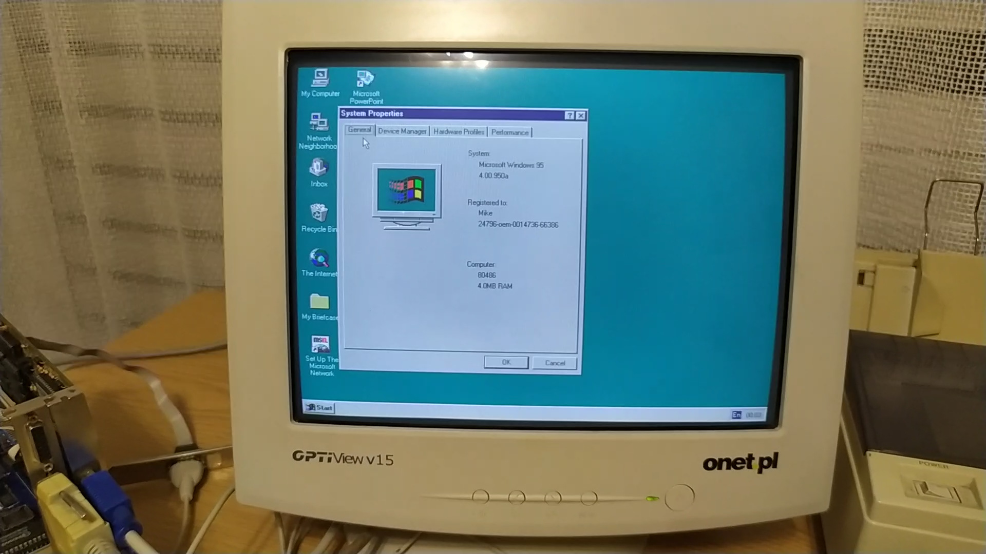 Windows 95 on M8SBC-486