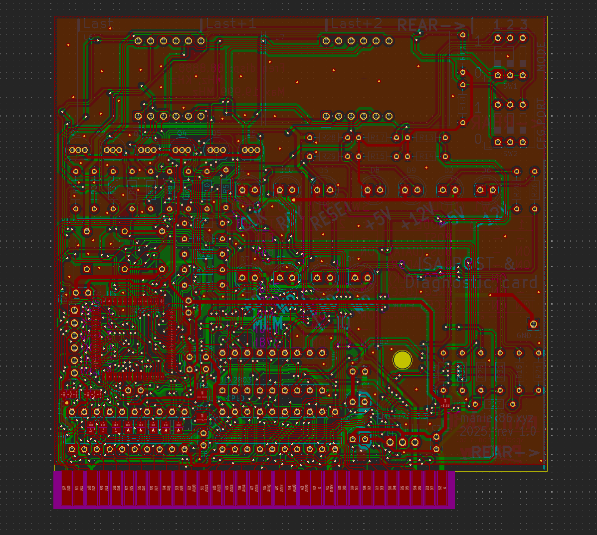 Render wersji PCB karty POST