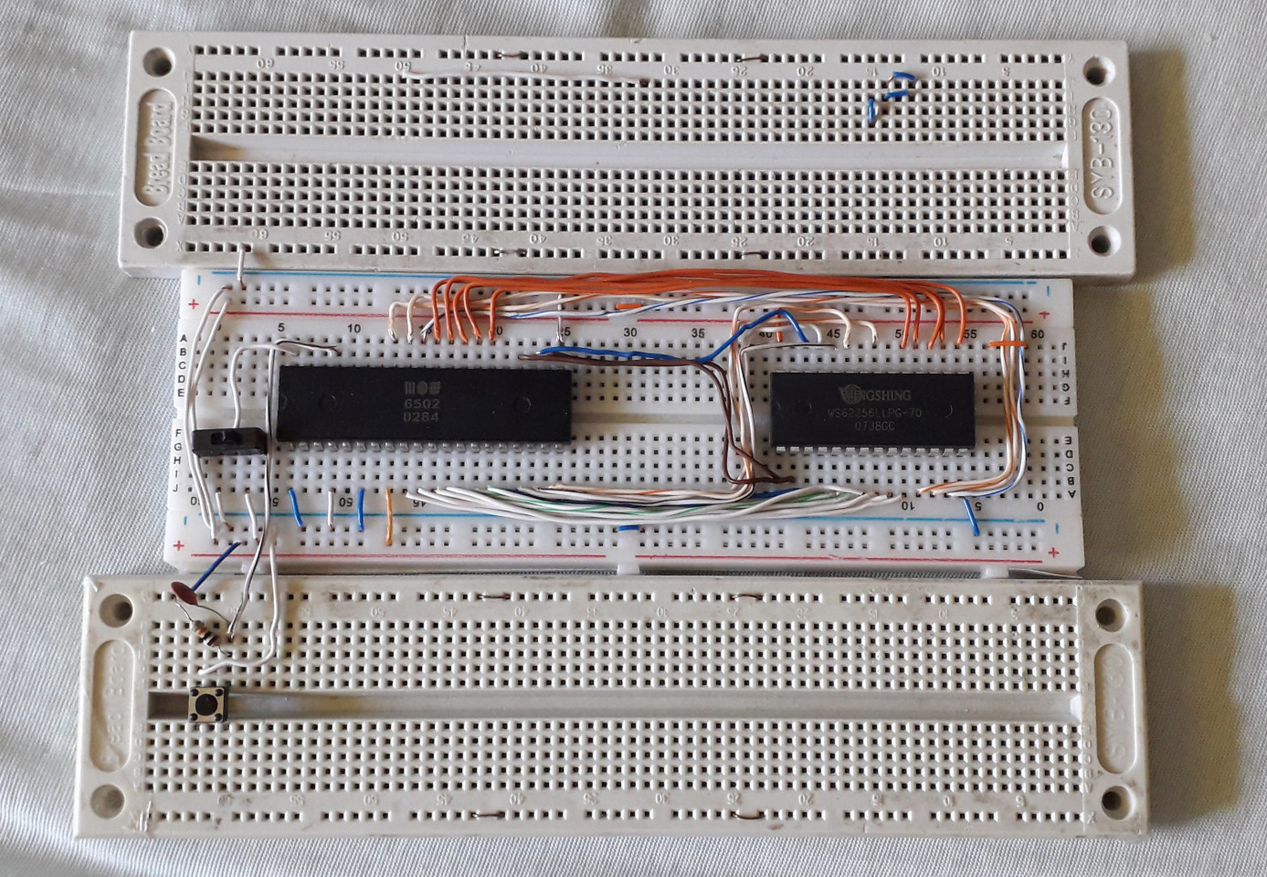 6502 homebrew on breadboard #1