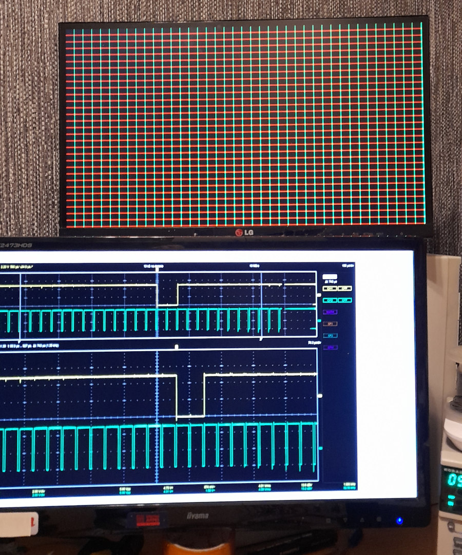 Checkerboard paxxxttern from the prototype VGA card