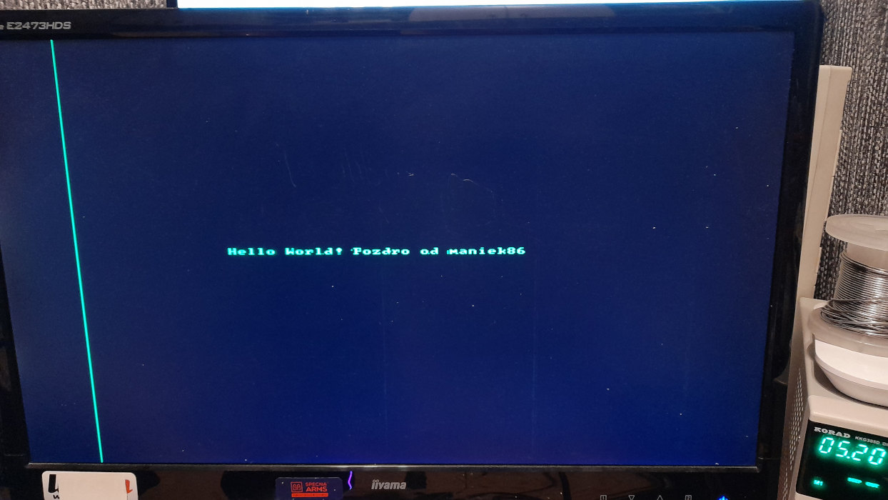 Hello World on the screen