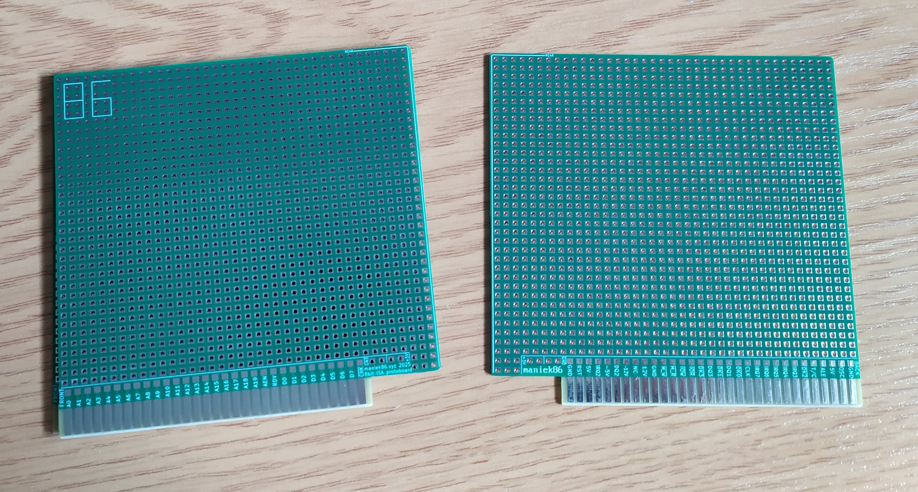 ISA protoboard - top and bottom