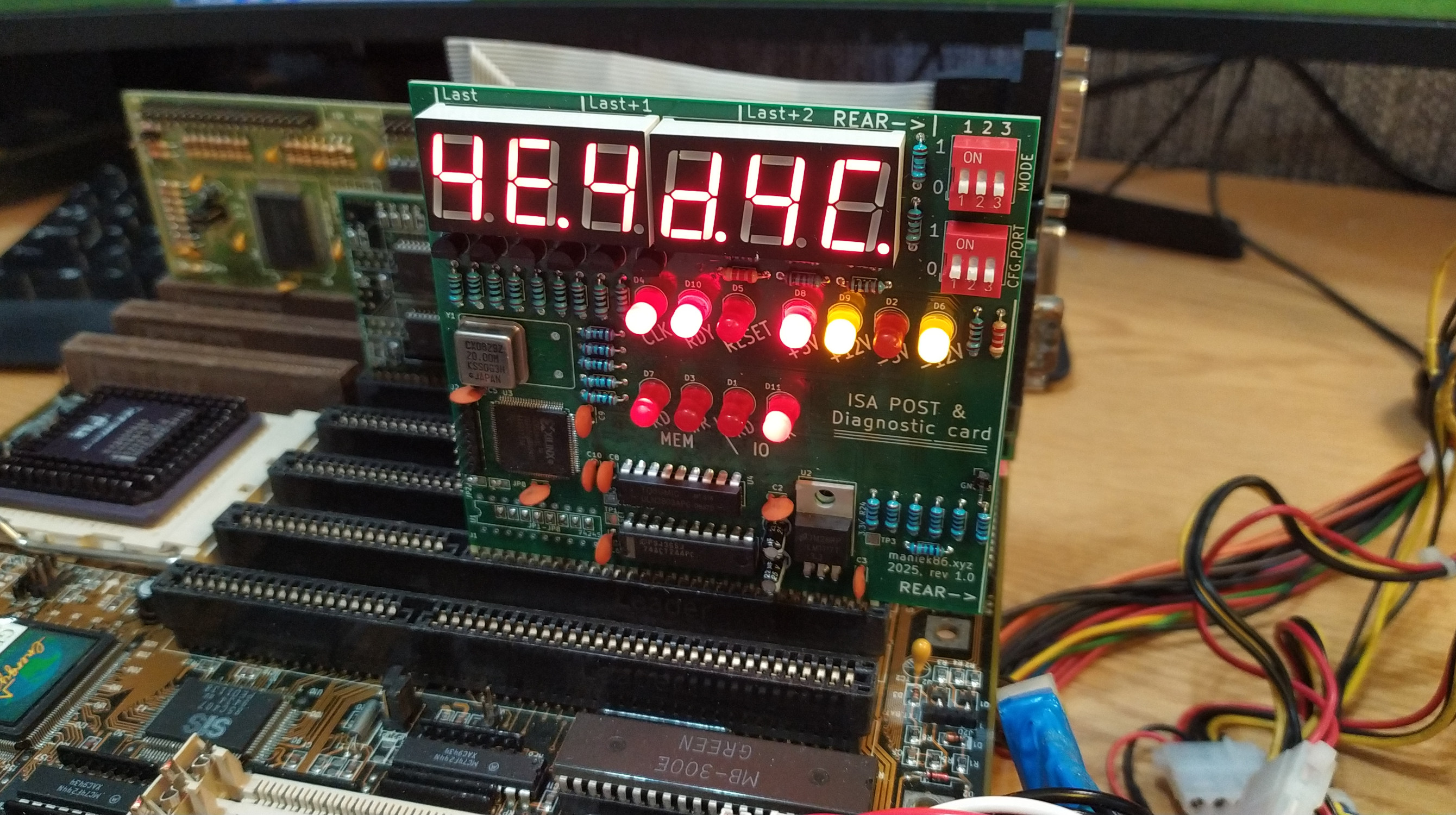 8-bit ISA debug and POST card