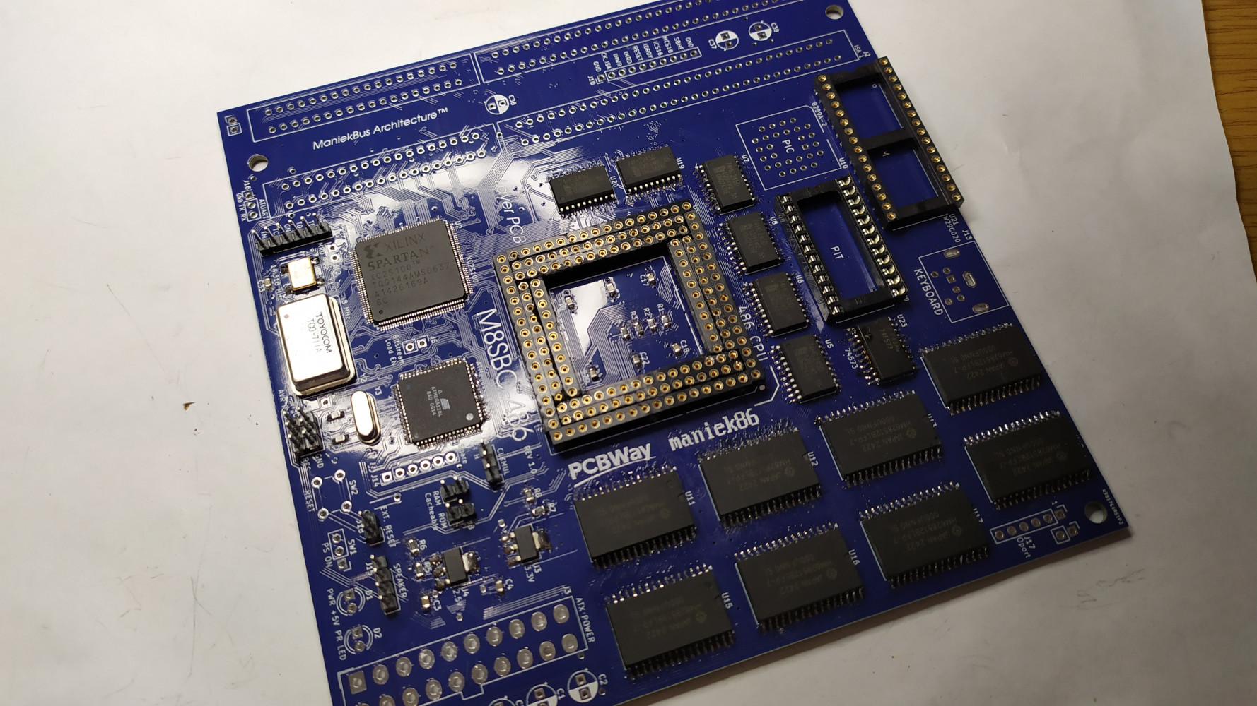 Board with finished socket