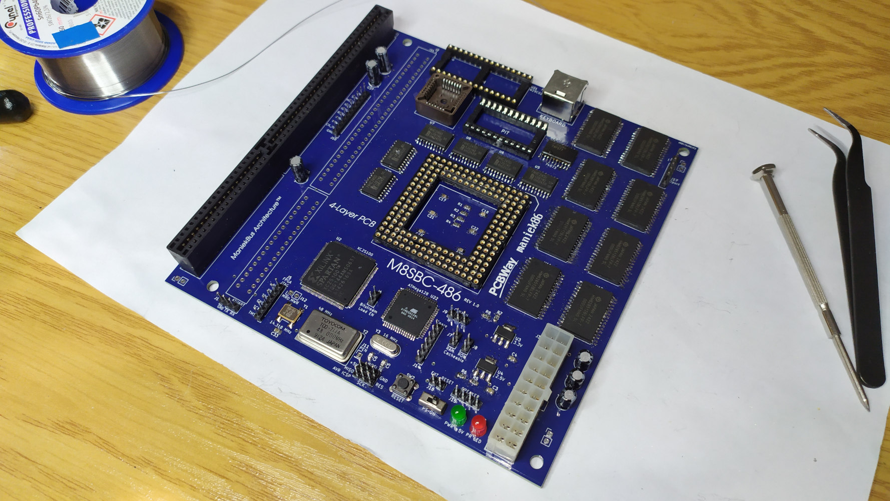 M8SBC-486 almost finished PCB