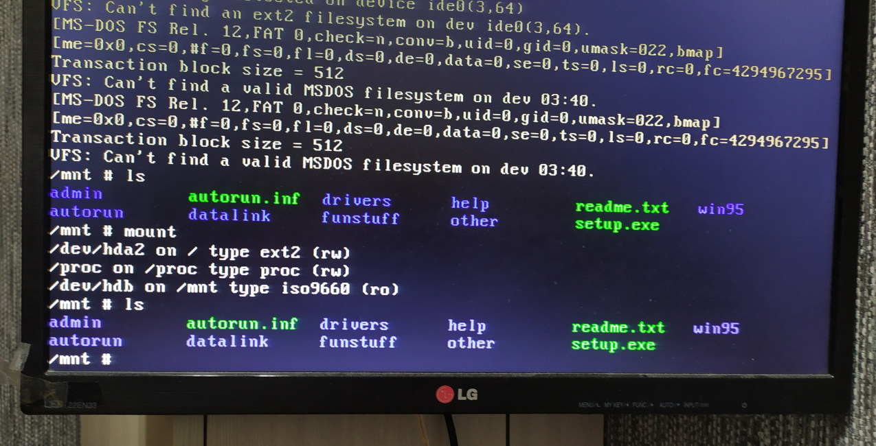 Browsing Windows 95 install disc